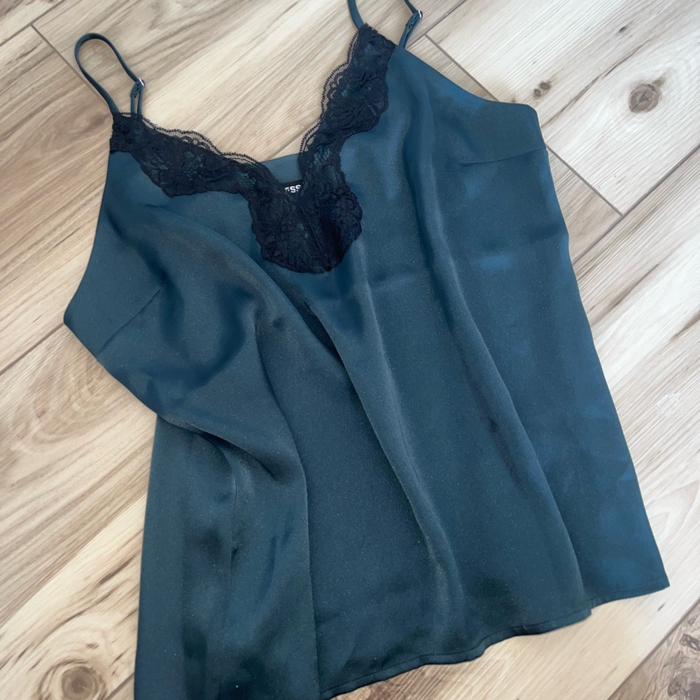 Express emerald green silk cami